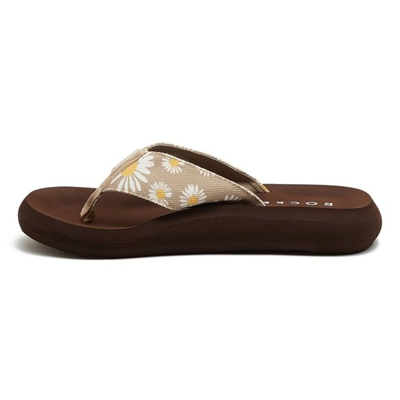 Rocket Dog Size 8M Women's Brown Floral Homer Spotlight Flip Flops Sandals Shoes - Picture 3 of 5